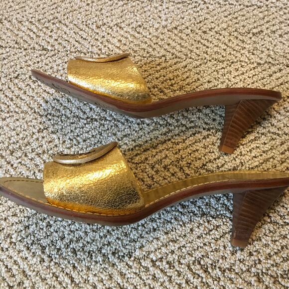 Tory Burch Gold Aerin Heeled Slide 8M - Picture 10 of 10